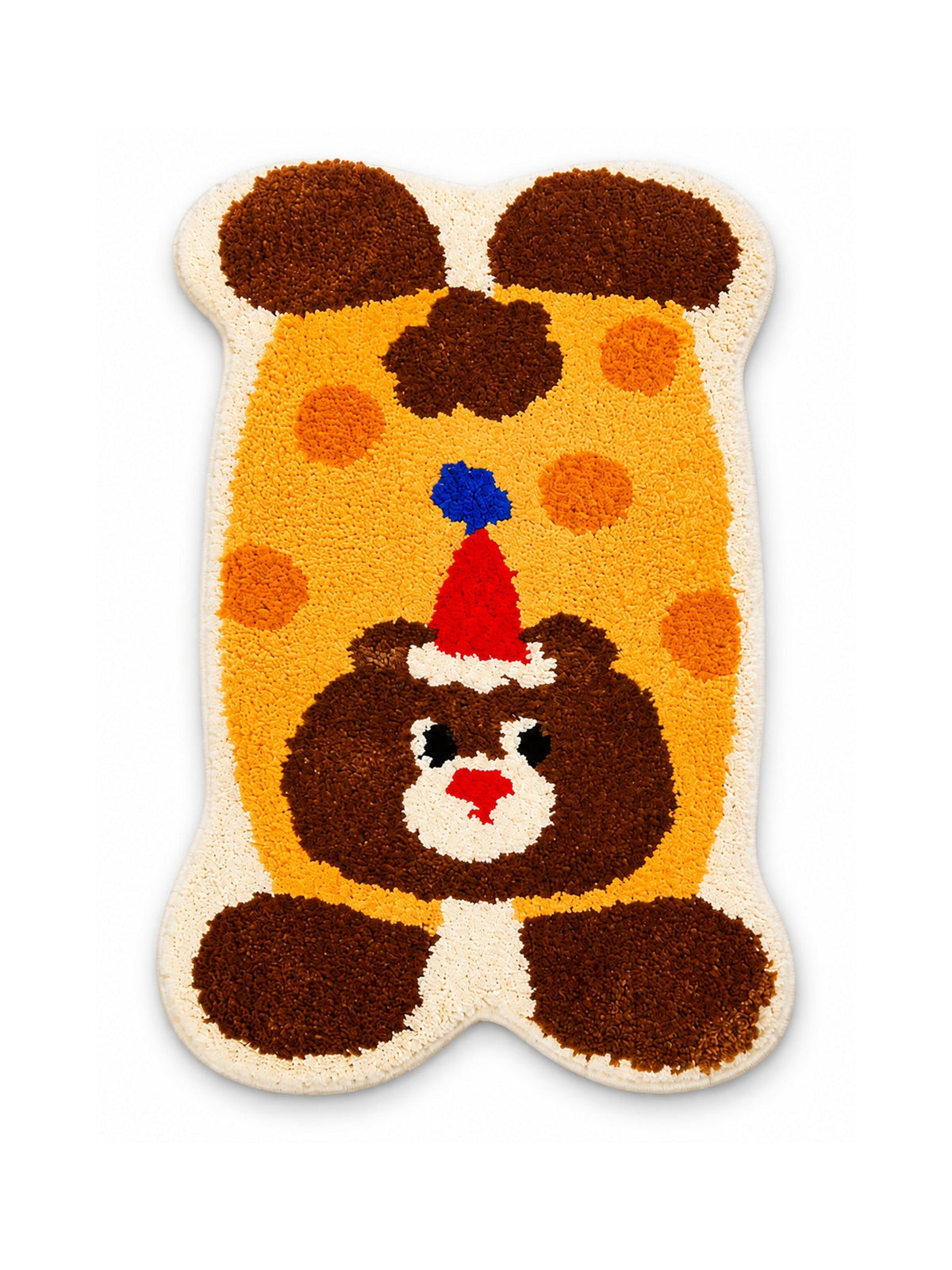 Party Bear Polka-Dot Bath Mat on a white background
