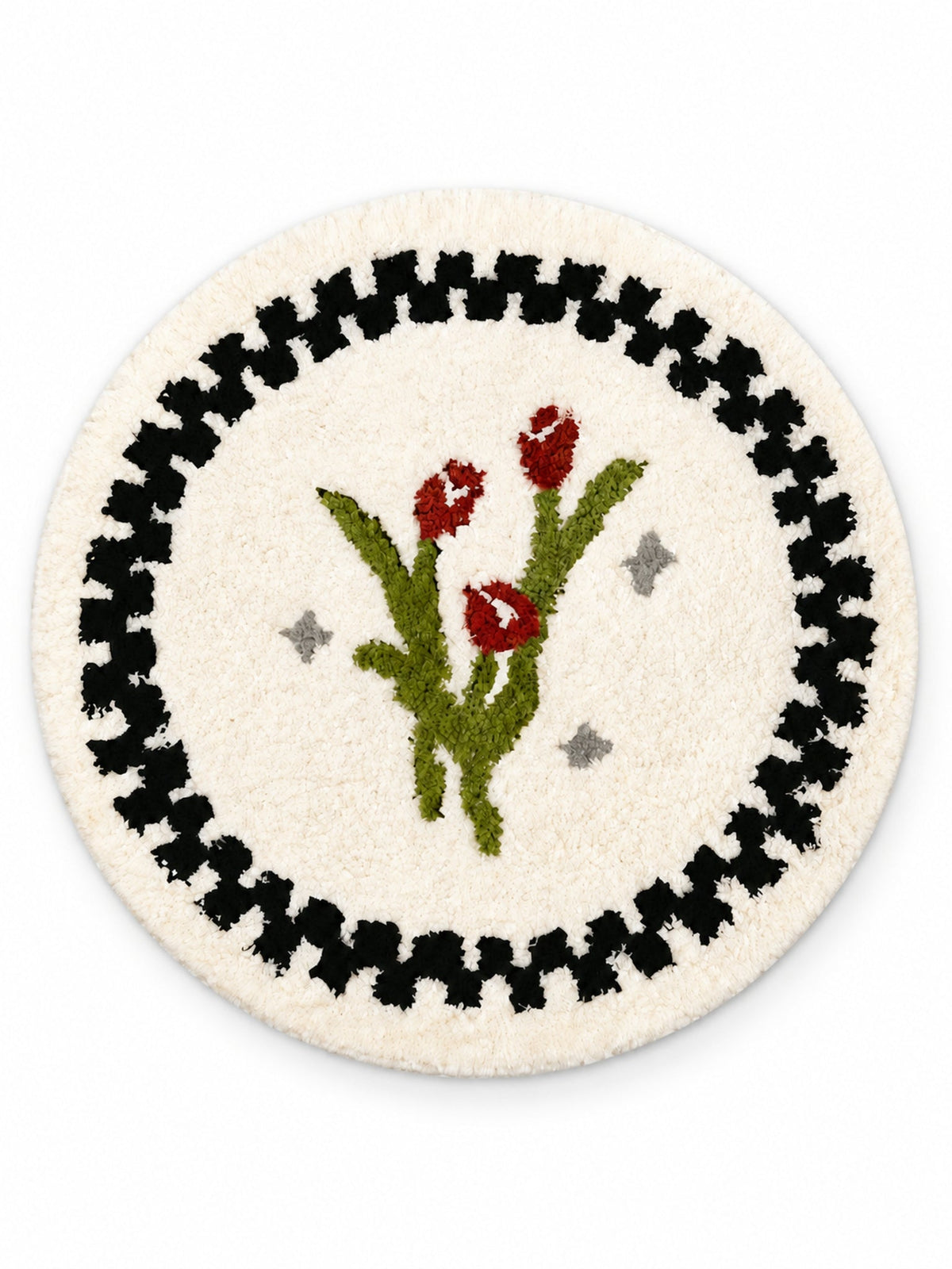 Heritage Tulip Round Bath Mat on a white background
