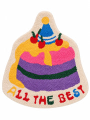 Best Wishes Cake Shaped Bath Mat on a white background