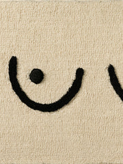Close-up of the soft microfiber surface of Minimal Curves Line-Art Bath Mat