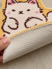 Close-up of the TPE backing of Long Cat Shaped Bath Mat - Ivory