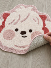 Blushing Maltese Puppy Shaped Bath Mat — backing detail