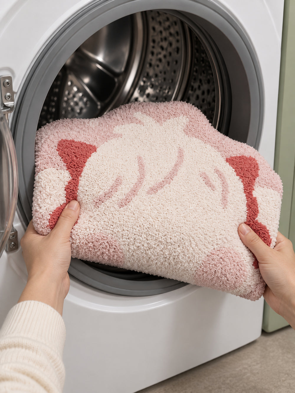 Blushing Maltese Puppy Shaped Bath Mat — machine wash