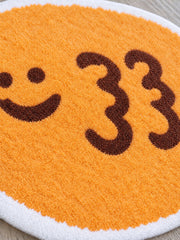 Smiling Orange Fish Shaped Bath Mat — surface detail