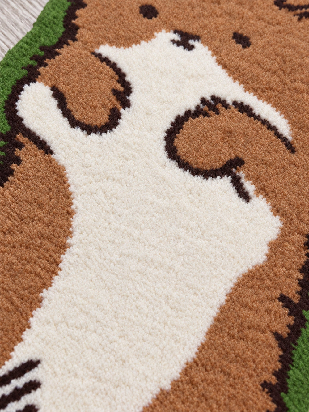 Long Cat Shaped Runner Rug - Brown Tabby — surface detail