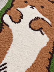 Long Cat Shaped Runner Rug - Brown Tabby — surface detail