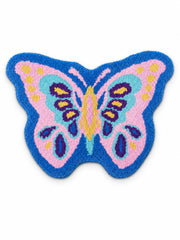 Garden Wing Colorful Butterfly Bath Mat on a white background
