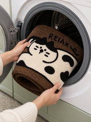 Relaxed Spotted Cat Bath Mat — machine wash