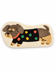Confetti Sweater Dachshund Bath Mat — white main