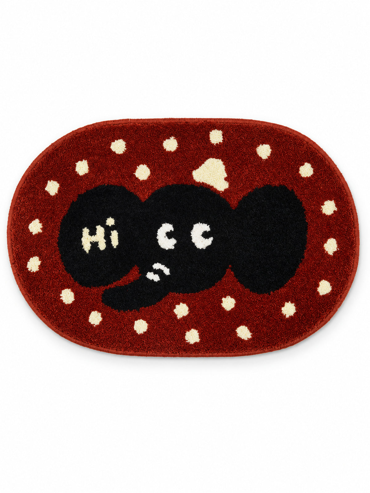 Hello Elephant Polka-Dot Bath Mat on a white background