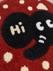 Hello Elephant Polka-Dot Bath Mat — Surface detail