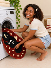Hello Elephant Polka-Dot Bath Mat — Care scene
