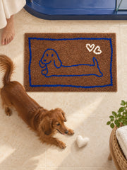 Heartline Dachshund Sketch Bath Mat — bathroom scene