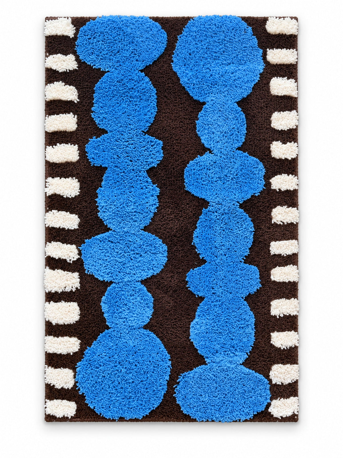 Electric Blue Pebbles Retro Bath Mat on a white background