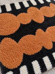 Electric Blue Pebbles Retro Bath Mat — surface detail