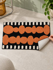 Electric Blue Pebbles Retro Bath Mat — backing detail
