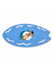 All Day Off Graphic Bath Mat - Blue — white main
