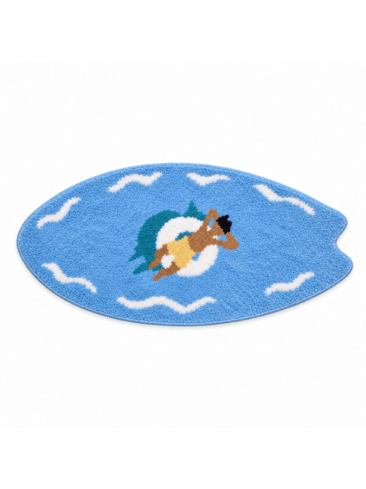All Day Off Graphic Bath Mat - Blue — white main