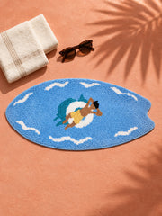 All Day Off Graphic Bath Mat - Blue — poolside without pool