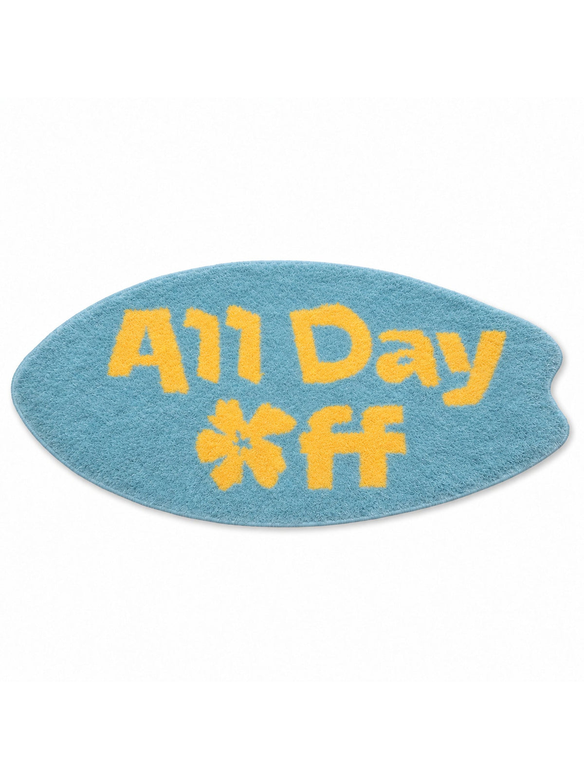 All Day Off Graphic Bath Mat - Blue on a white background