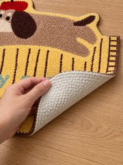 Lucky Puppy Lounger Striped Runner Rug — backing detail