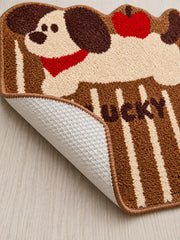 Apple Nap Puppy Striped Bath Mat — backing detail