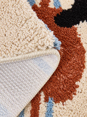 Curly Pup Blue Stripe Bath Mat — backing detail