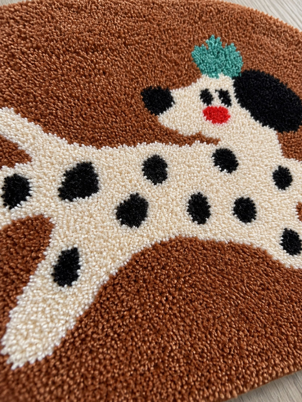Dashing Dalmatian Oval Bath Mat — surface detail