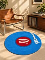 Midnight Vinyl Record Round Accent Rug — warm frequency