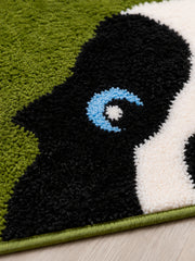 Peekaboo Puppy Green Bath Mat — surface detail