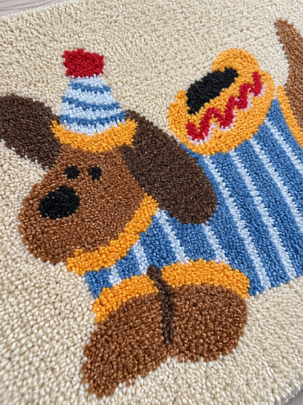 Hot Dog Dachshund Oval Bath Mat — surface detail