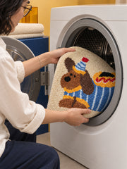 Hot Dog Dachshund Oval Bath Mat — machine wash