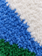 Red Ribbon Cat Cloud Bath Mat — surface detail