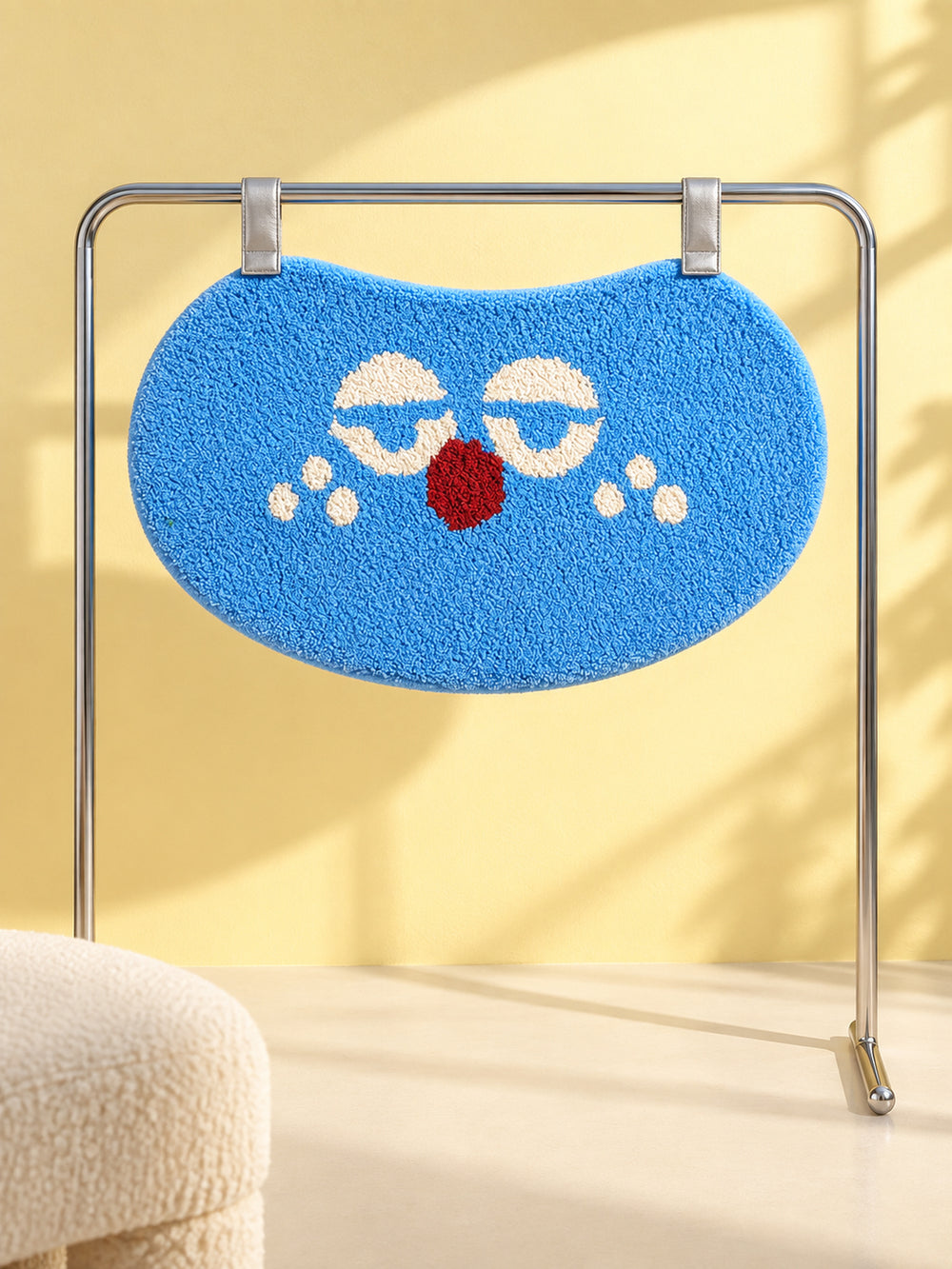 Sleepy Blue Face Oval Bath Mat — sleepy gallery