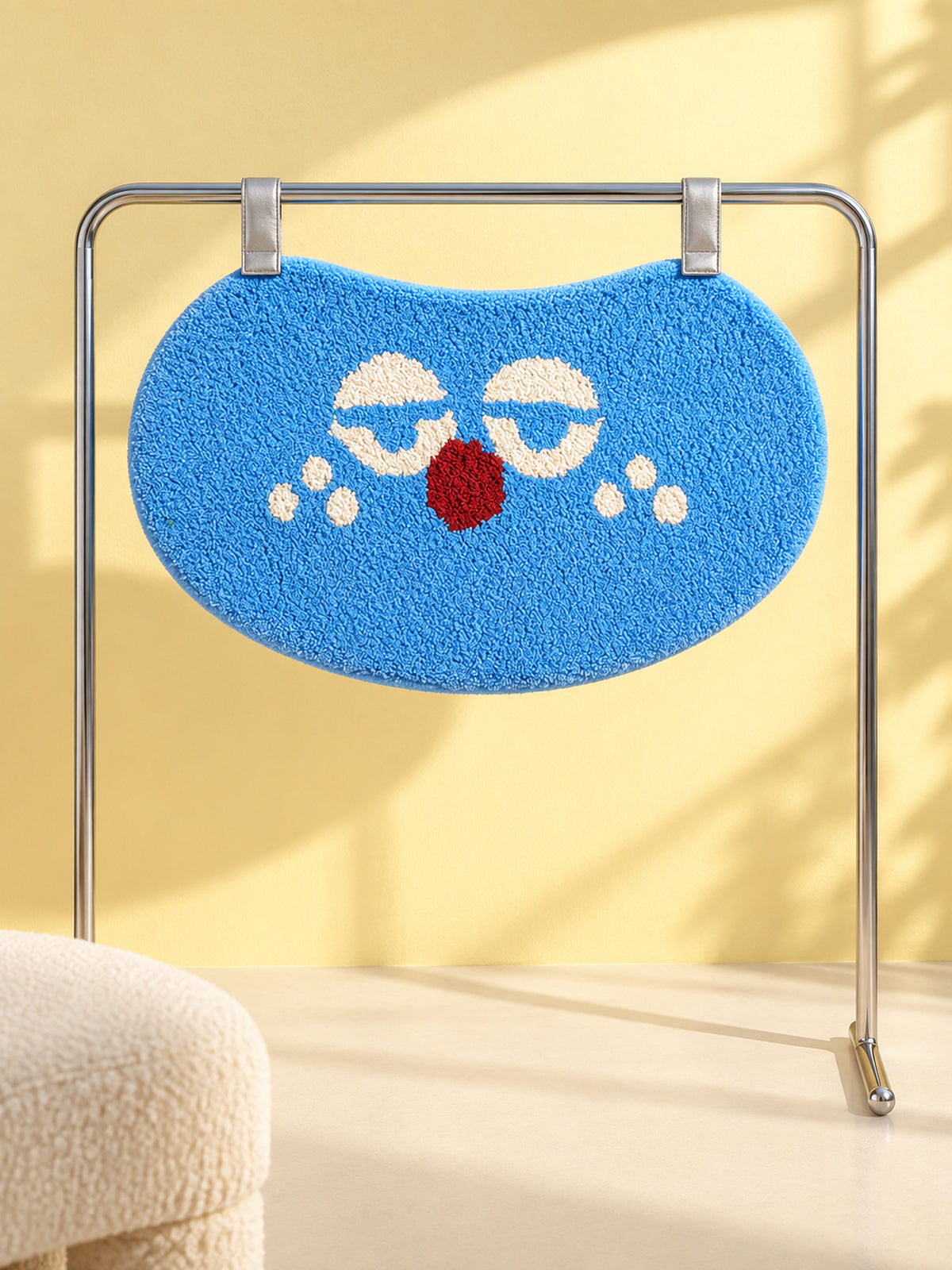 Sleepy Blue Face Oval Bath Mat — sleepy gallery