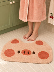 Blushing Piglet Face Bath Mat — Bathroom close-up