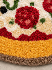 Pepperoni Pizza Slice Accent Rug — surface detail