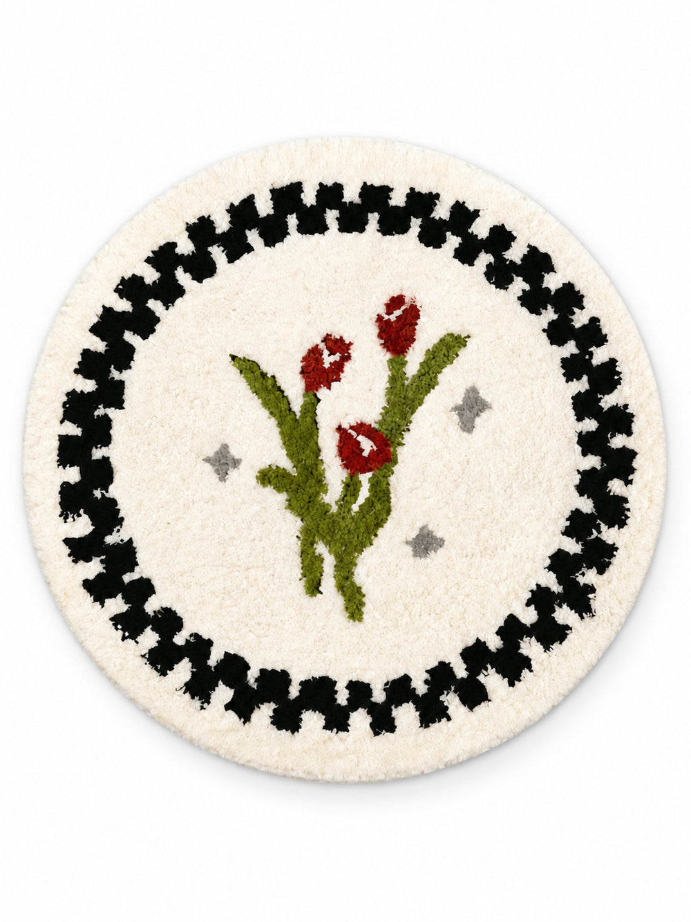 Heritage Tulip Round Bath Mat on a white background