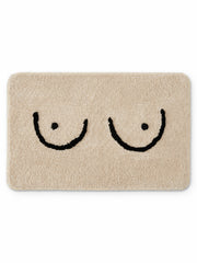 Minimal Curves Line-Art Bath Mat on a white background