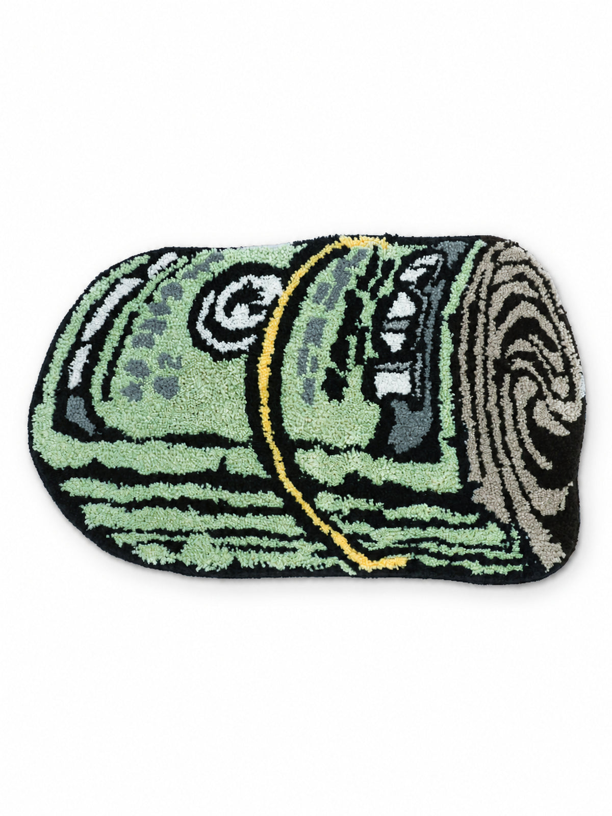 Rolled Cash Novelty Bath Mat on a white background