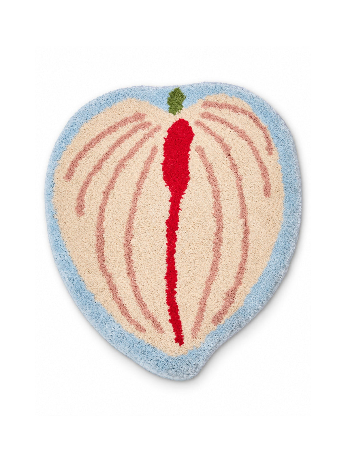 Blush Veined Leaf Bath Mat on a white background
