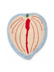 Blush Veined Leaf Bath Mat on a white background