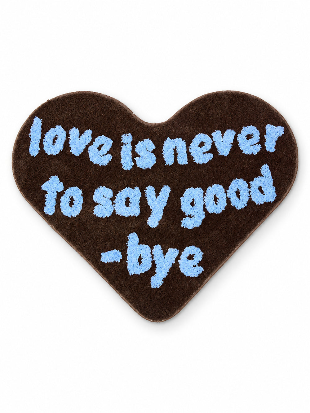Never Say Goodbye Heart Accent Rug - Cocoa on a white background