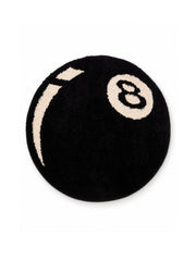 Eight Ball Round Accent Rug on a white background