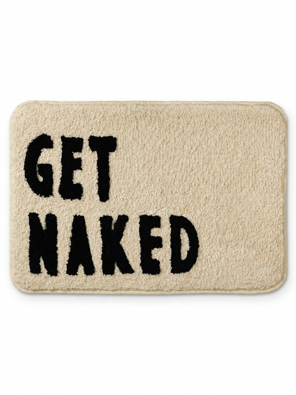 Get Naked Graphic Bath Mat on a white background
