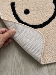 Close-up of the TPE backing of Minimal Curves Line-Art Bath Mat