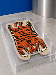 Resting Tiger Shaped Bath Mat — Styled scene