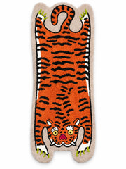 Resting Tiger Shaped Bath Mat, 60 × 120 cm, on a white background