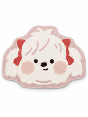 Blushing Maltese Puppy Shaped Bath Mat on a white background