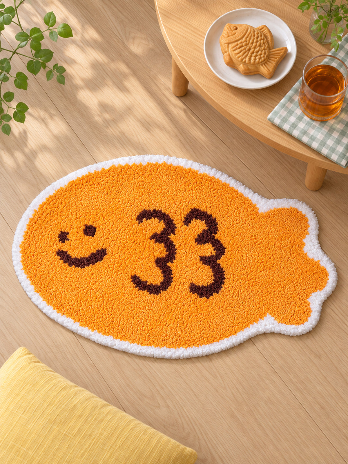 Smiling Orange Fish Shaped Bath Mat — taiyaki afternoon